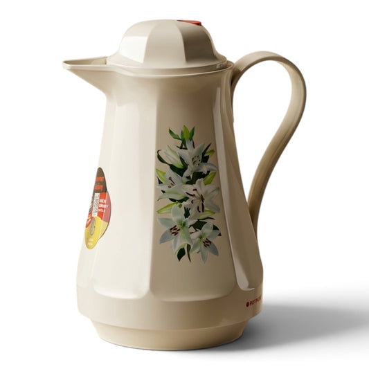 Rotpunkt German Vacuum Flask – 430 - WEI White Lily Floral Print Edition (1.0 Liter)
