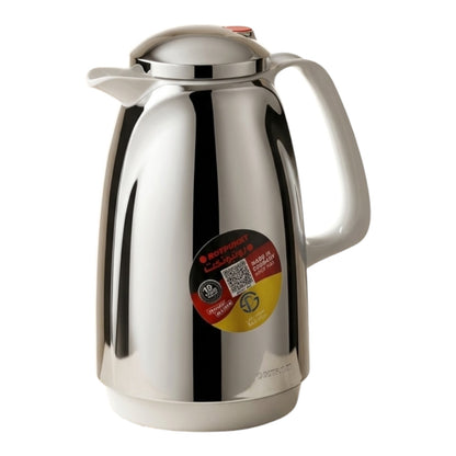 Rotpunkt German Vacuum Flask – 225 - Chrome & White Accents (0.5 Liter)