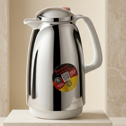 Rotpunkt German Vacuum Flask – 225 - Chrome & White Accents (0.5 Liter)