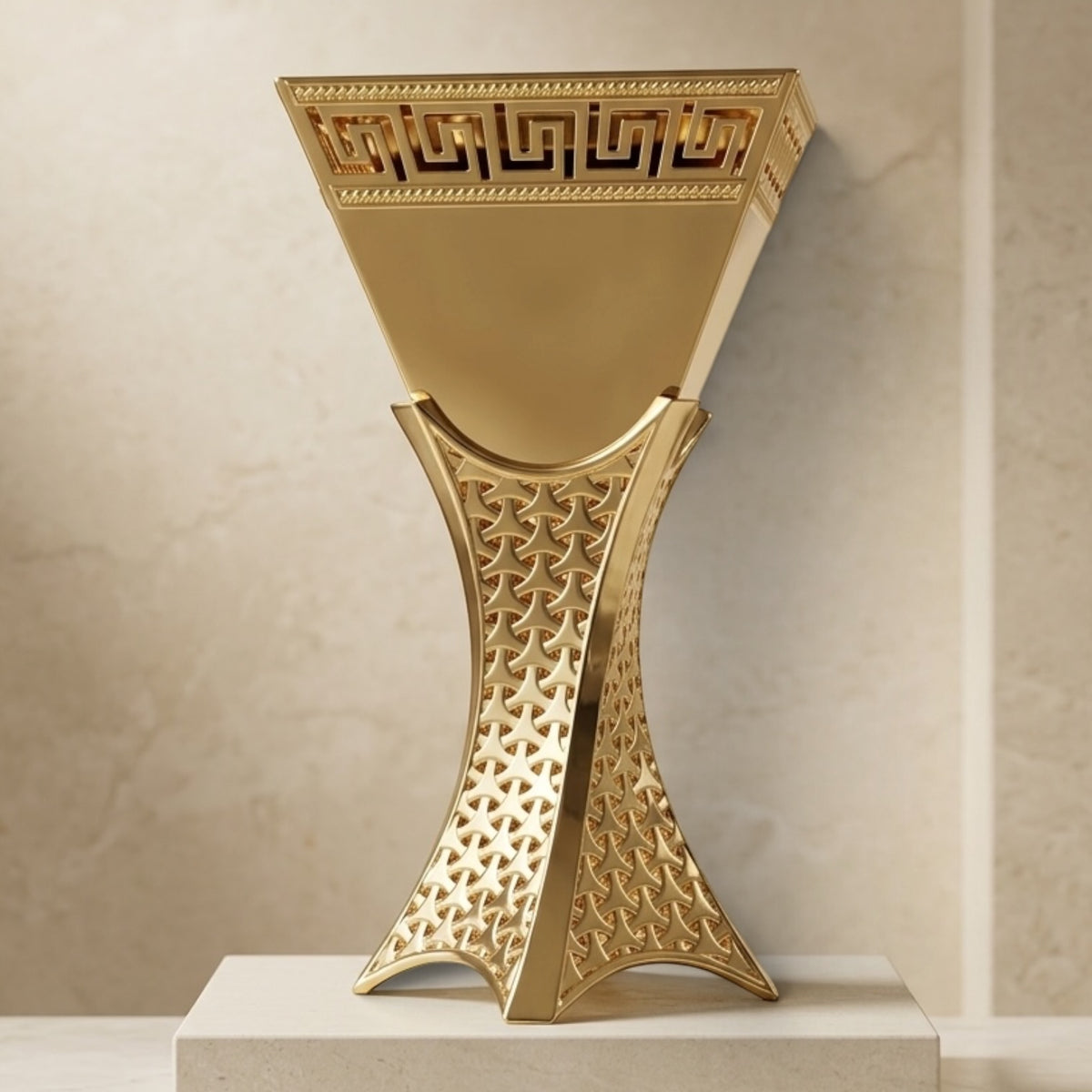 Luxury Golden Greek Key Incense Burner – (L)