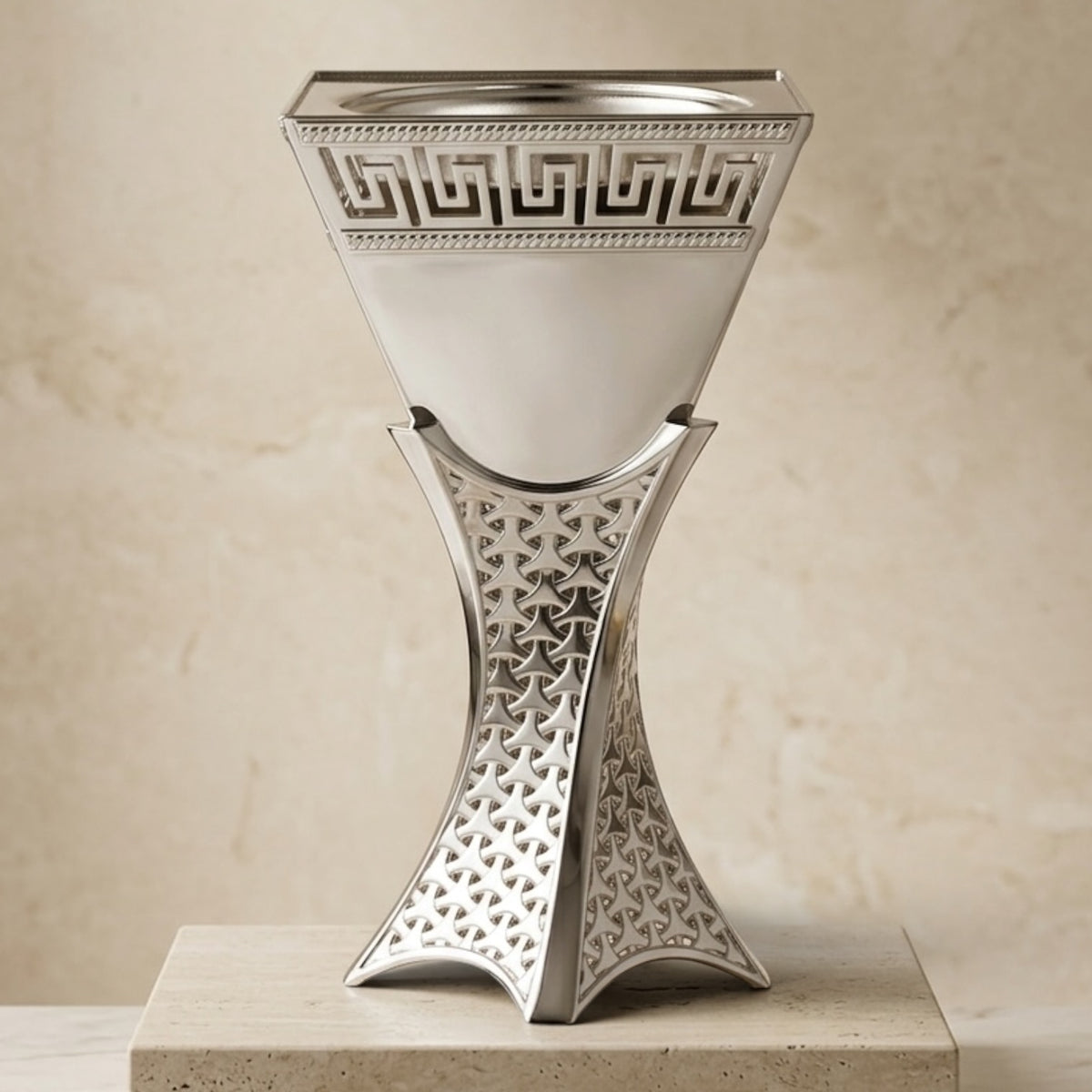 Luxury Silver Greek Key Incense Burner – (M)