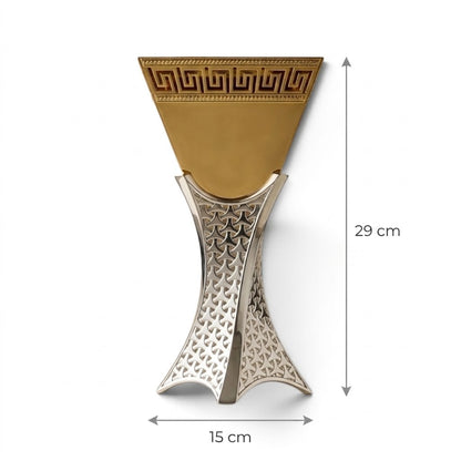 Luxury Gold & Silver Greek Key Incense Burner – (L)