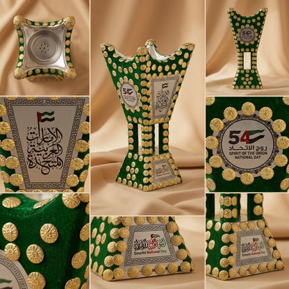 UAE National Day Green Velvet Incense Burner – Extra Large Size (XL)