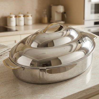 Pradeep Oval Stainless Steel Insulated Hot Pot – 6000 ml