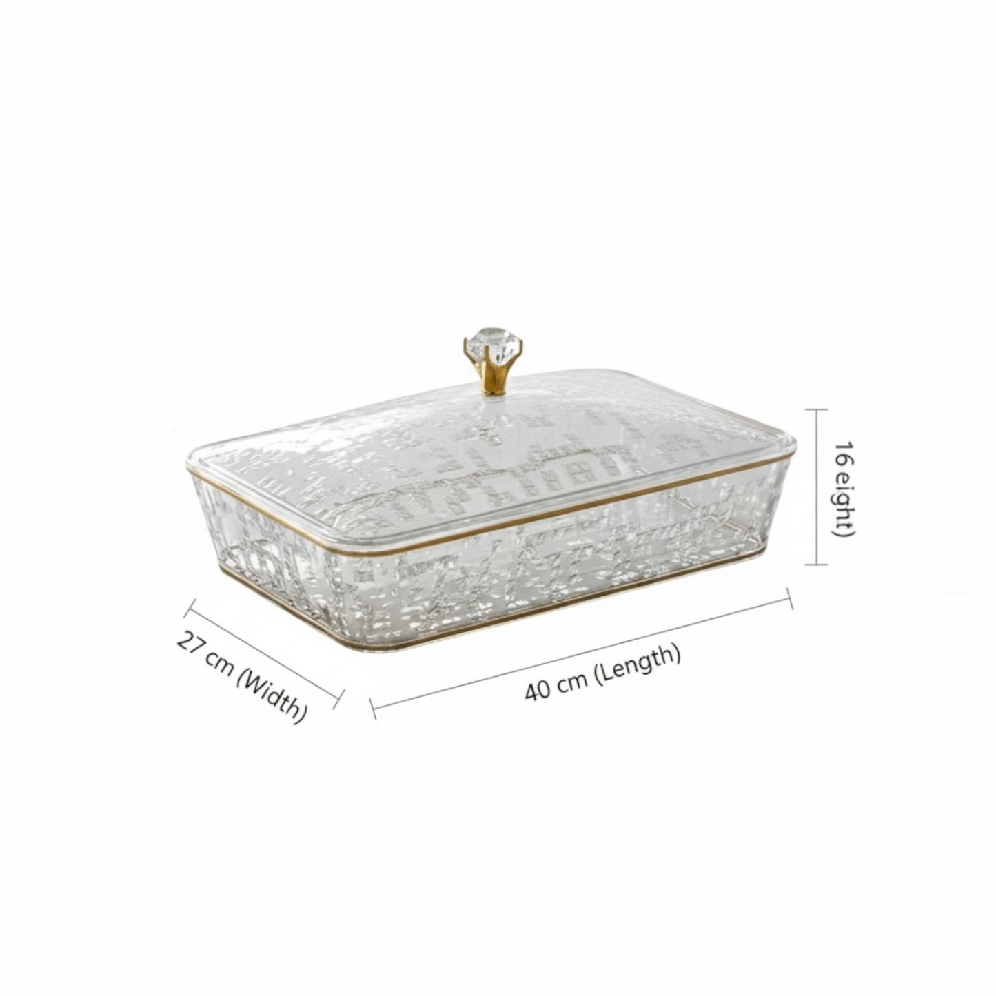 Elegant Rectangular Acrylic Candy Box with Lid G/Line – (L) - Mawaeen