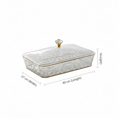 Elegant Rectangular Acrylic Candy Box with Lid G/Line – (L) - Mawaeen