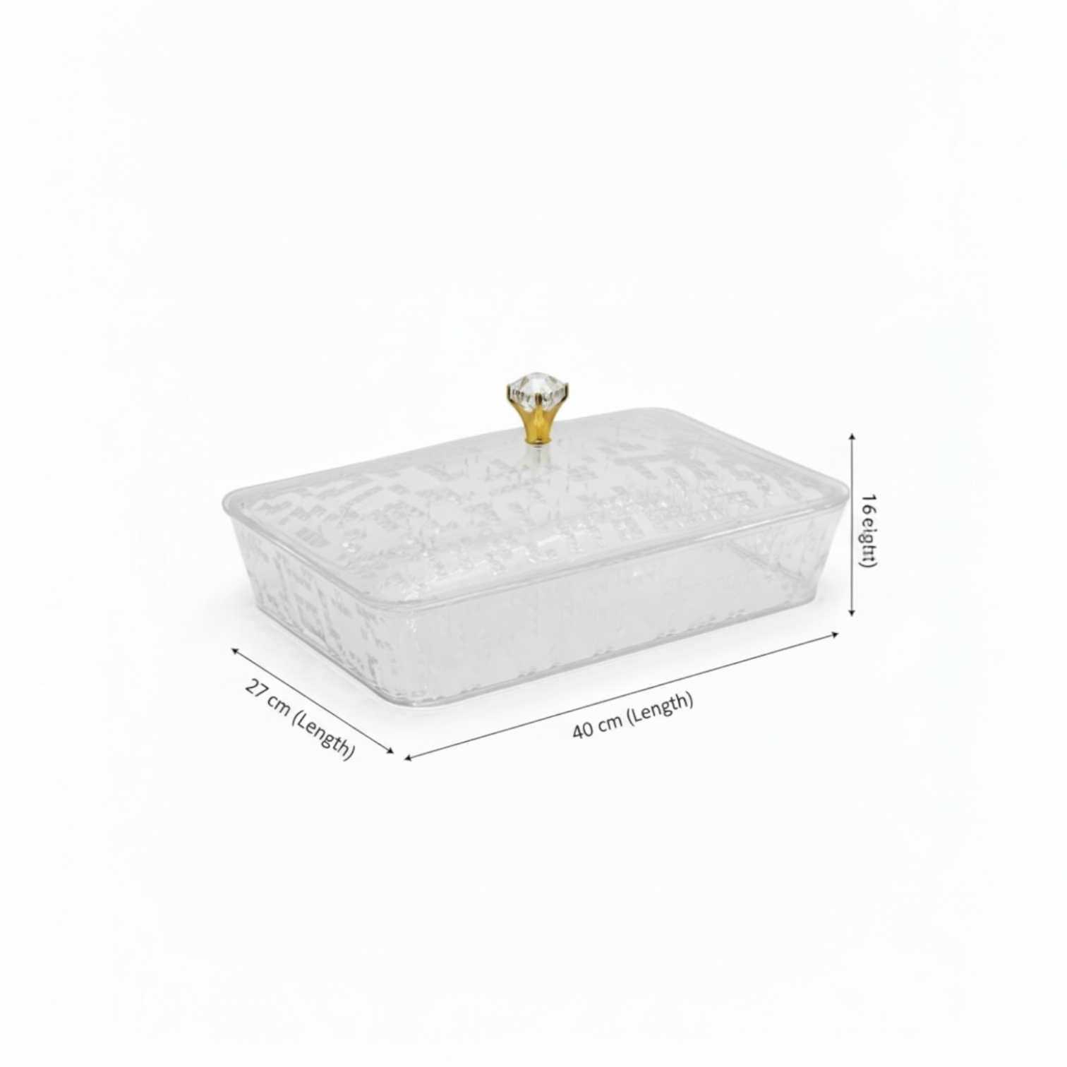 Elegant Rectangular Acrylic Candy Box with Lid Clear – (L) - Mawaeen