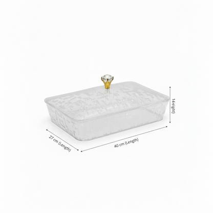 Elegant Rectangular Acrylic Candy Box with Lid Clear – (L) - Mawaeen