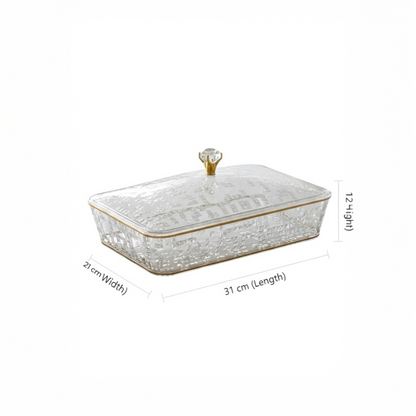 Elegant Rectangular Acrylic Candy Box D/6 with Lid G/Line – (S) - Mawaeen