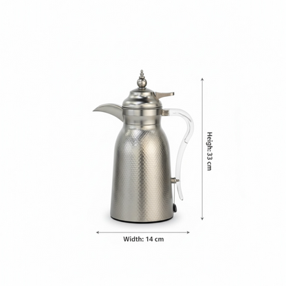 Nice 2-Piece Stainless Steel Flask Set Mat-Silver – 1L + 1L - Mawaeen