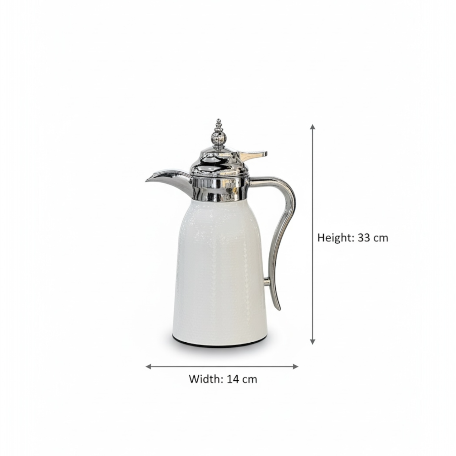 Nice 2-Piece Stainless Steel Flask Set White-Silver – 1L + 1L - Mawaeen