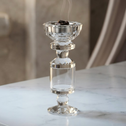 Compact All-Glass Crystal Incense Burner – (S)