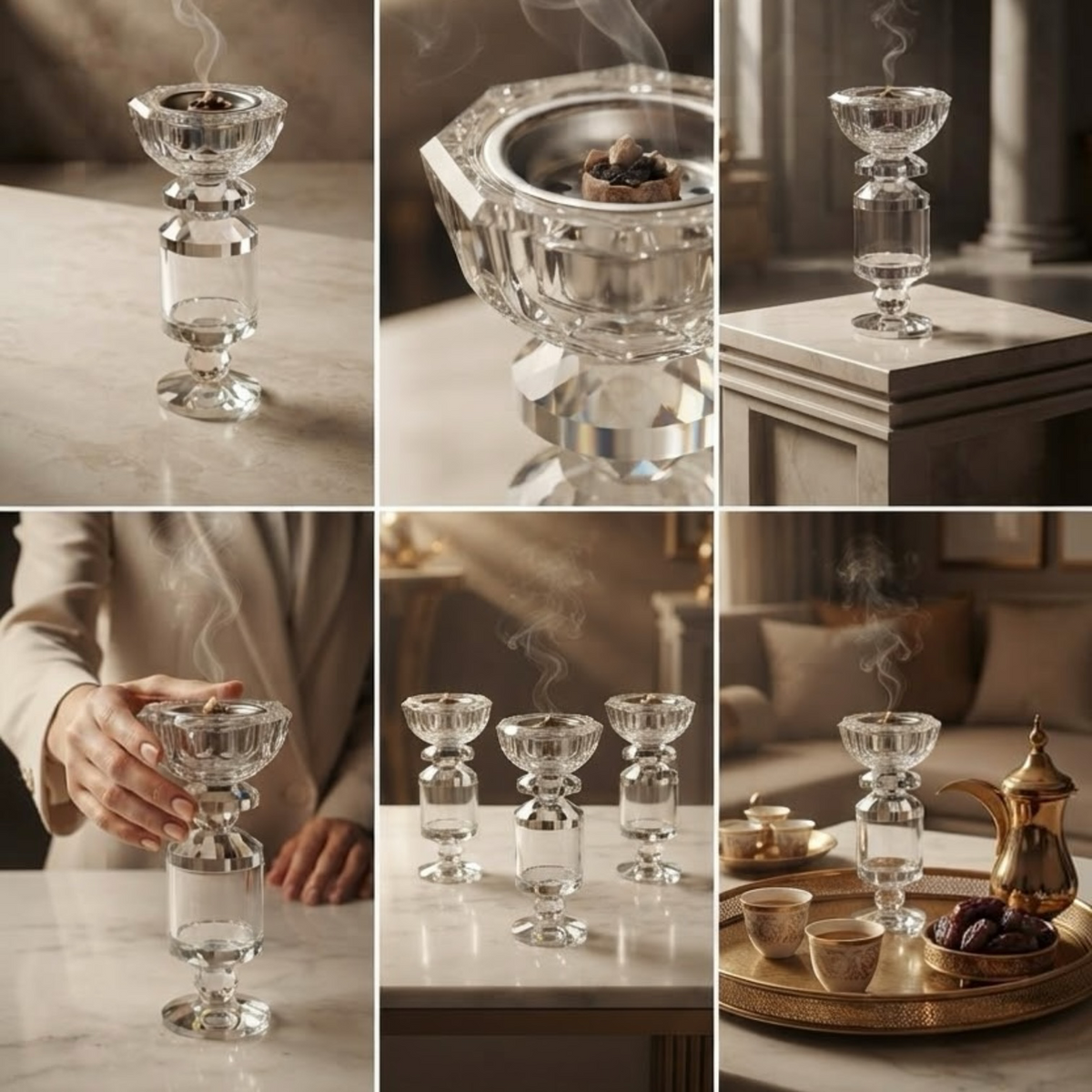 Compact All-Glass Crystal Incense Burner – (S)