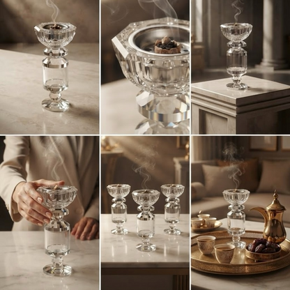 Compact All-Glass Crystal Incense Burner – (S)