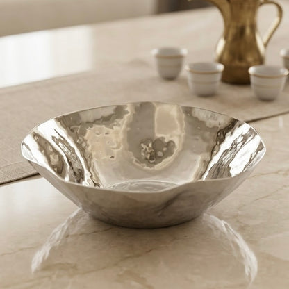 Hammered Stainless Steel Salad & Serving Bowl (Large – 17 cm)