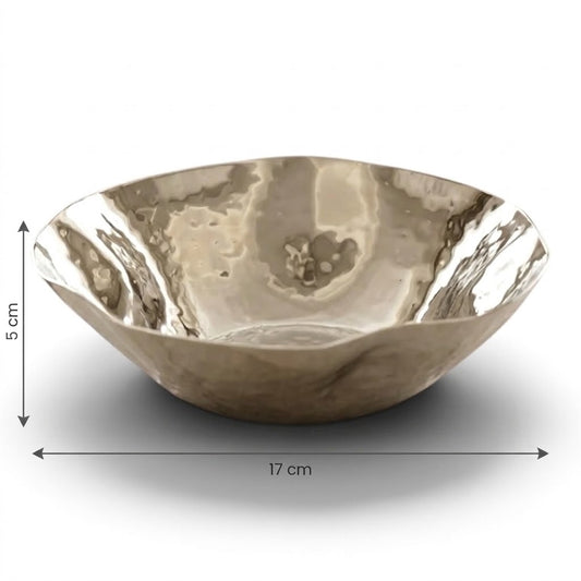 Hammered Stainless Steel Salad & Serving Bowl (Large – 17 cm)