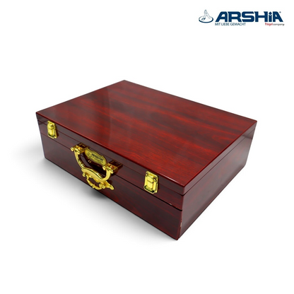ARSHIA 95-Piece Stainless Steel Cutlery Set with Wooden Case