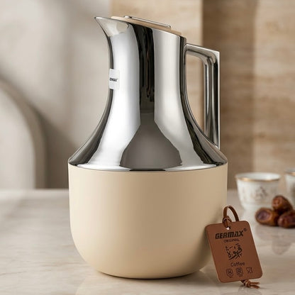 Germax Modern Cream Beige & Chrome Vacuum Flask – 0.7 L