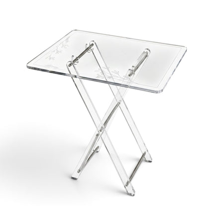 Luxury Transparent Acrylic Majlis Service Table Set with Silver Hardware (4 Pcs)