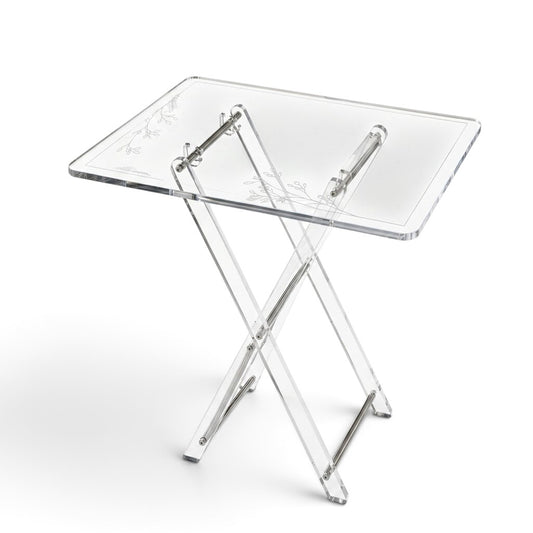 Luxury Transparent Acrylic Majlis Service Table Set with Silver Hardware (4 Pcs)