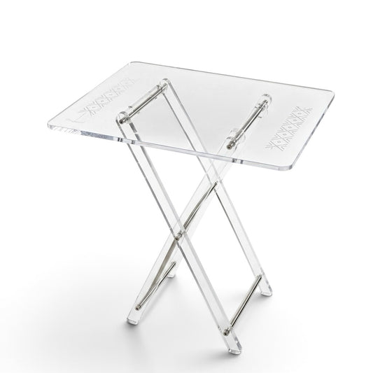 Luxury Transparent Acrylic Majlis Service Table Set with Chrome Hardware (4 Pcs)