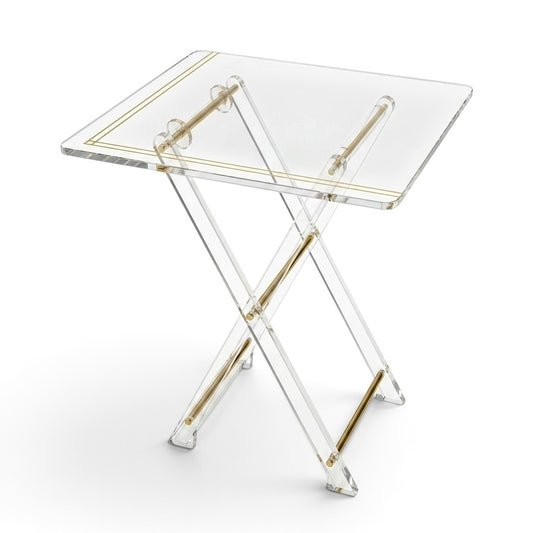 Luxury Transparent Acrylic Square Majlis Table Set with Holder Stand (4 Pcs)