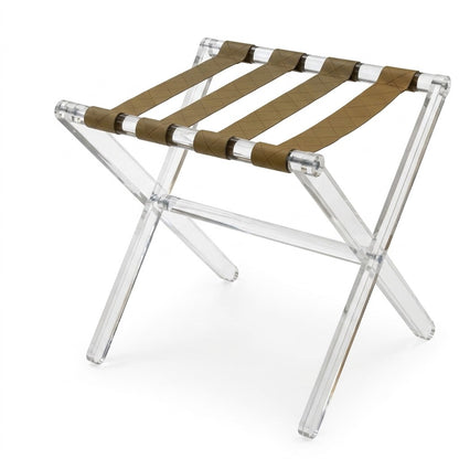 Table Heavy-Duty Leather Straps Acrylic Rack