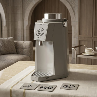 Luxury Modern Pump Thermal Flask (1.9L) with 3 Interchangeable Magnetic Badges – Grey