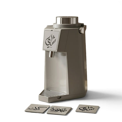 Luxury Modern Pump Thermal Flask (1.9L) with 3 Interchangeable Magnetic Badges – Grey
