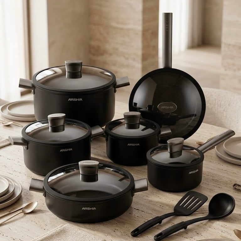 Arshia Forged Cookware Set - 12 Pcs