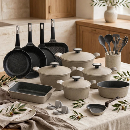 Neoflam Mega Non-Stick Granite Cookware Set (26 Pcs) – Complete Kitchen Master Collection