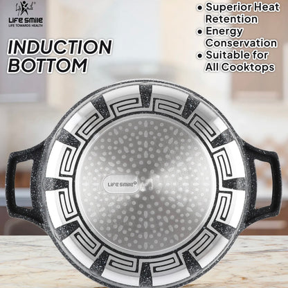 Premium Life Smile Granite Feast Pots (32cm, 36cm, 40cm) – Non-Stick Heavy-Duty Cookware