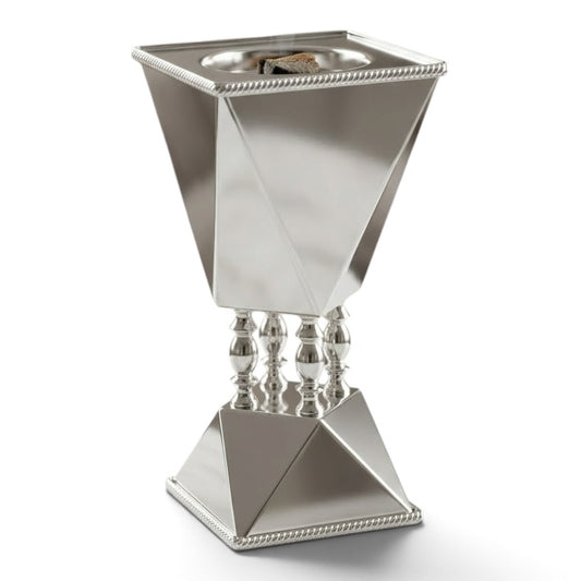 Luxury Silver Diamond-Cut Incense Burner / Mabkhara – Small