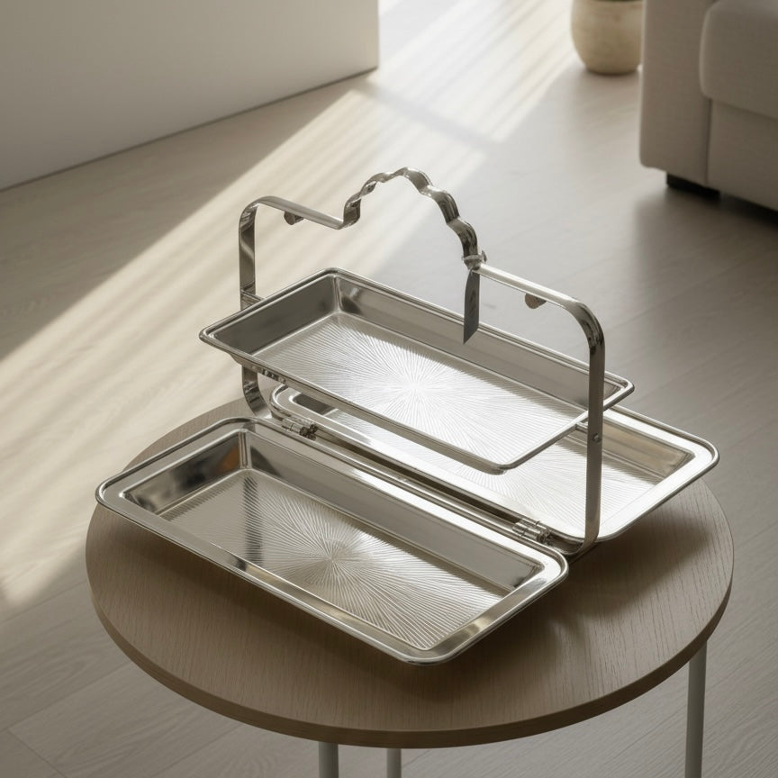 3-Tier Serving Stand Silver- (L) - Mawaeen