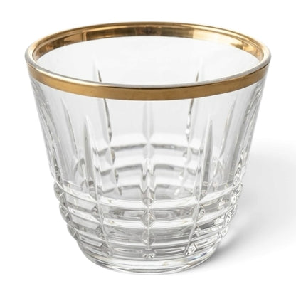 Cawa 6-Piece Gold-Trimmed Crystal Arabic Coffee Cup Set - Mawaeen