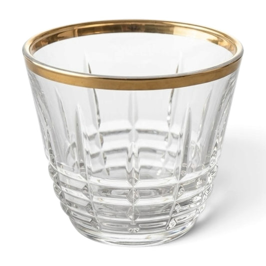 Cawa 6-Piece Gold-Trimmed Crystal Arabic Coffee Cup Set - Mawaeen