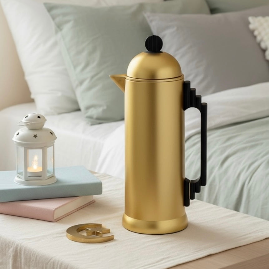 Al Marjan Dallah Set – 0.7L & 1L - M/Gold wood - Mawaeen
