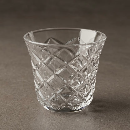 Faceted Clear Glass Arabic Coffee Cup Set (6 Pieces / Finjans)