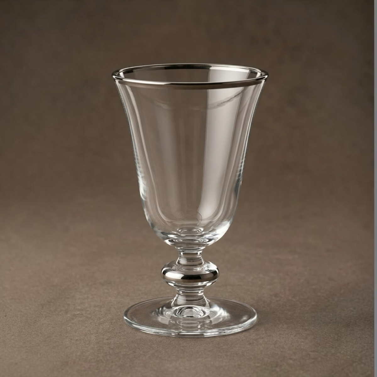 Minimalist Silver-Rimmed Clear Stemmed Juice Glasses (Set of 6) - Mawaeen