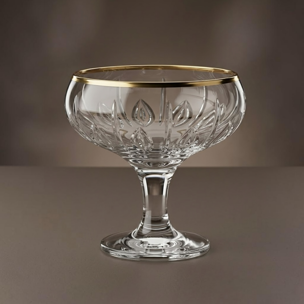 Gold-Rimmed Stemmed Glass Dessert & Ice Cream Bowls (Set of 6) - Mawaeen