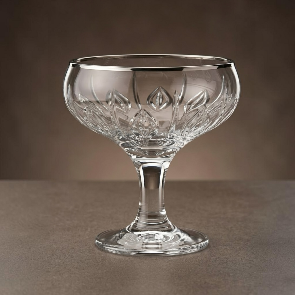 Silver-Rimmed Stemmed Glass Dessert & Ice Cream Bowls (Set of 6) - Mawaeen