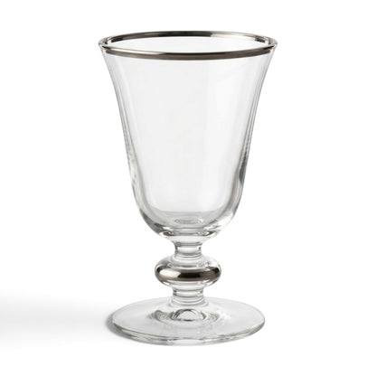 Minimalist Silver-Rimmed Clear Stemmed Juice Glasses (Set of 6) - Mawaeen