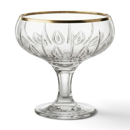 Gold-Rimmed Stemmed Glass Dessert & Ice Cream Bowls (Set of 6) - Mawaeen