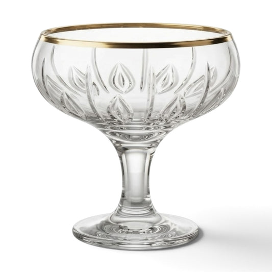Gold-Rimmed Stemmed Glass Dessert & Ice Cream Bowls (Set of 6) - Mawaeen
