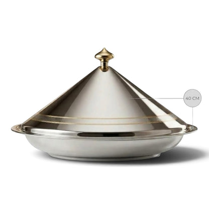 Shadaan Classic Stainless Steel Cloche Serving Platter – 40 cm