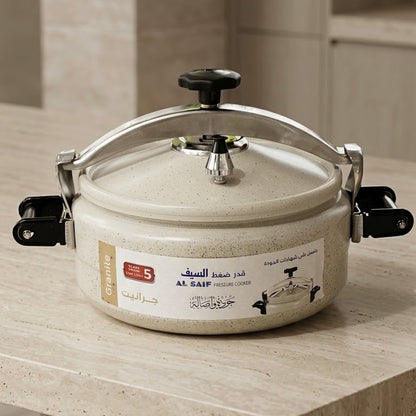 AL SAIF Super Jumbo Granite Non-Stick Pressure Cooker 15L – Commercial & Banquet Pot - Mawaeen