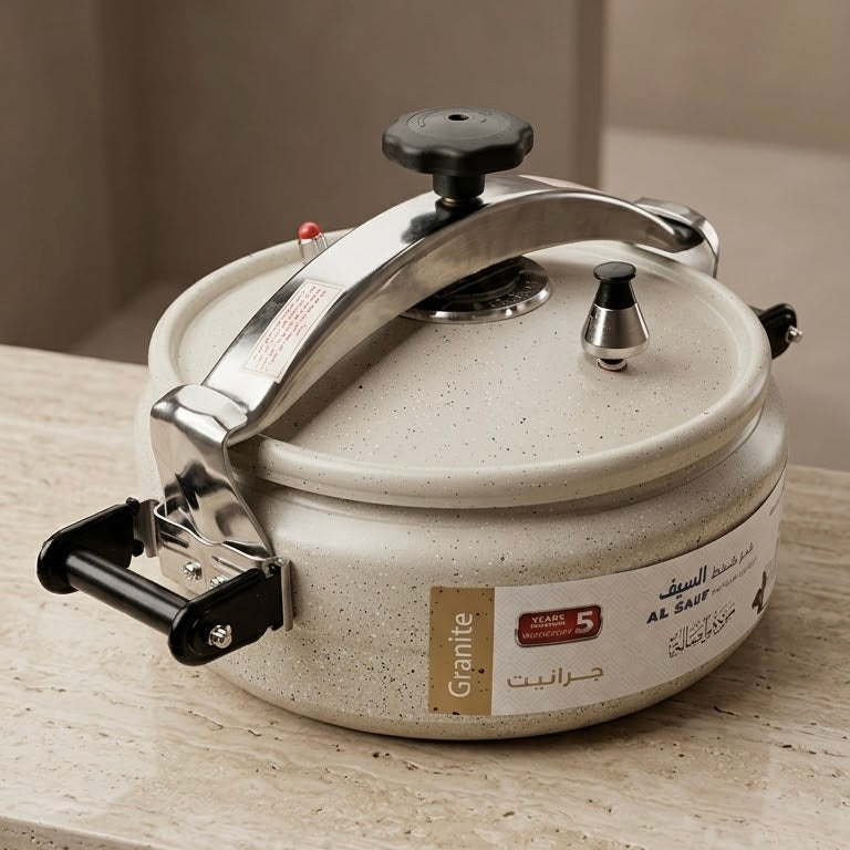 AL SAIF Super Jumbo Granite Non-Stick Pressure Cooker 15L – Commercial & Banquet Pot - Mawaeen