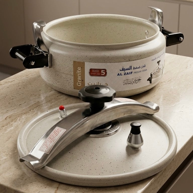 AL SAIF Super Jumbo Granite Non-Stick Pressure Cooker 15L – Commercial & Banquet Pot - Mawaeen