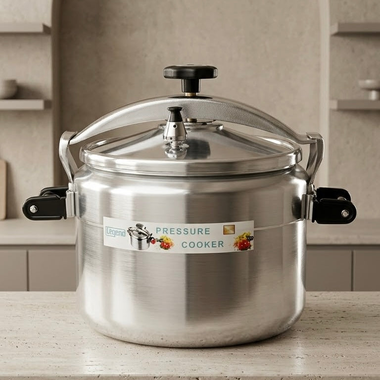Legend Commercial Aluminum Pressure Cooker 25L – Heavy-Duty Super Jumbo Banquet Pot - Mawaeen
