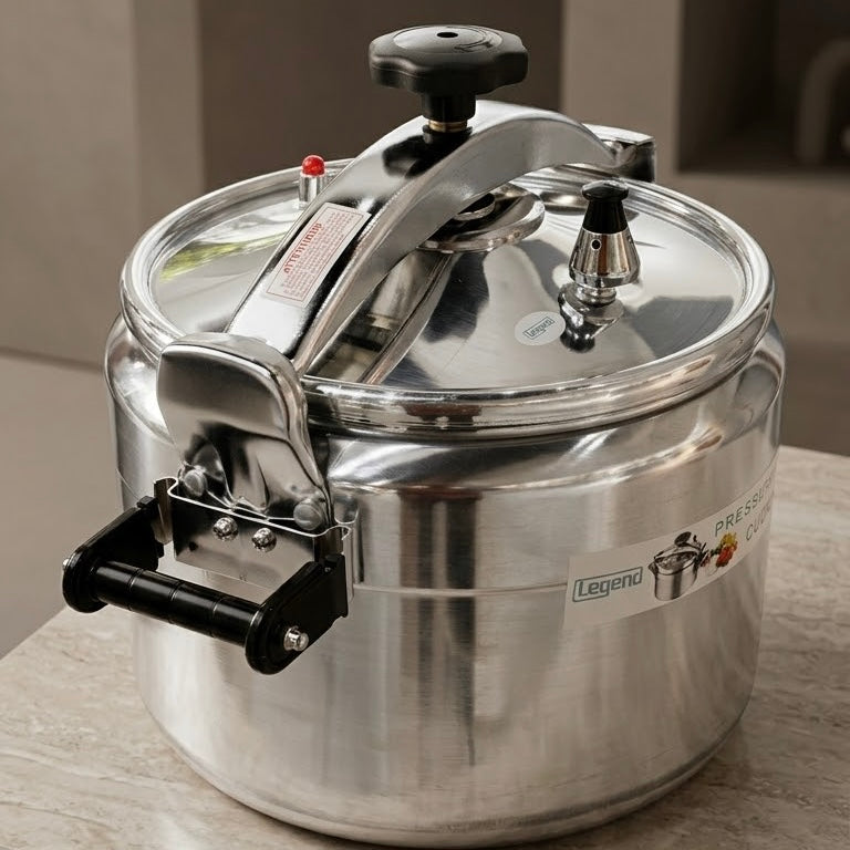 Legend Commercial Aluminum Pressure Cooker 25L – Heavy-Duty Super Jumbo Banquet Pot - Mawaeen